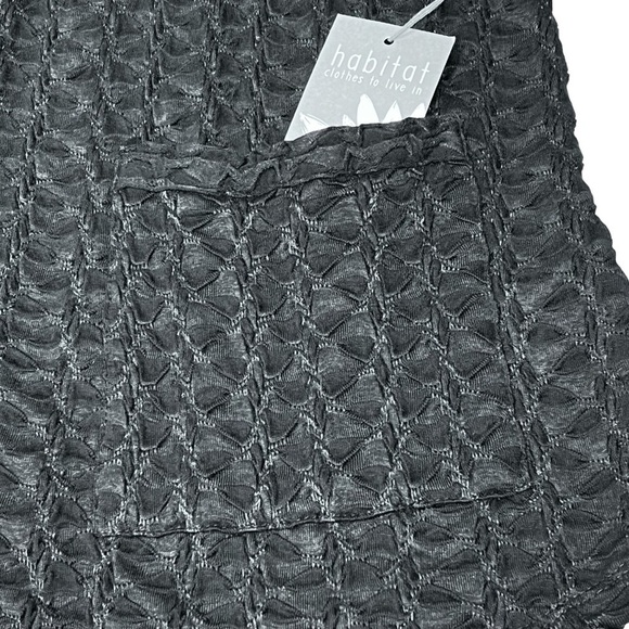 NWT HABITAT Shawl Pocket Jacket Black Cobblestone Knit Cardigan Size L - Picture 11 of 16